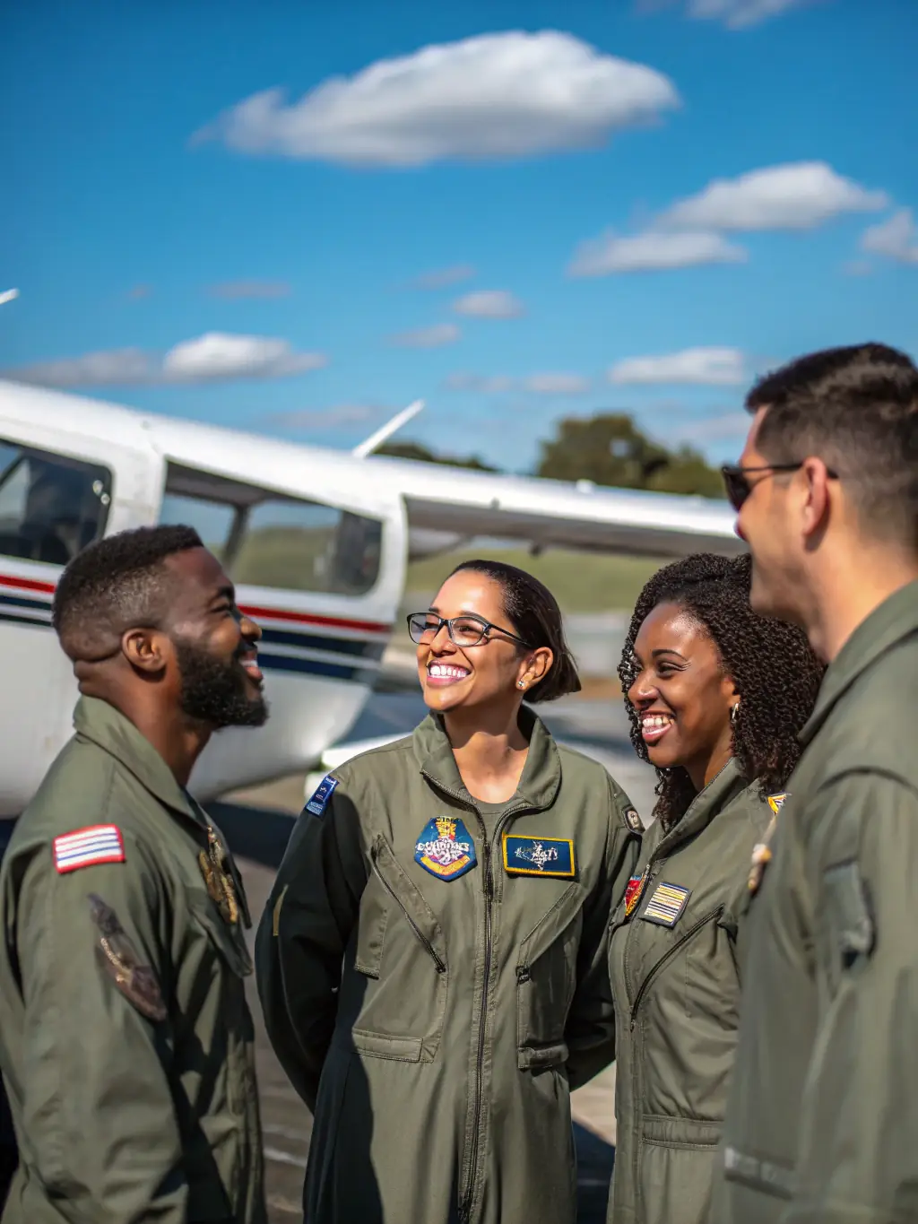 A diverse team of Rise Beyond staff coordinating seamlessly on an airport apron, highlighting their expertise and collaborative approach.