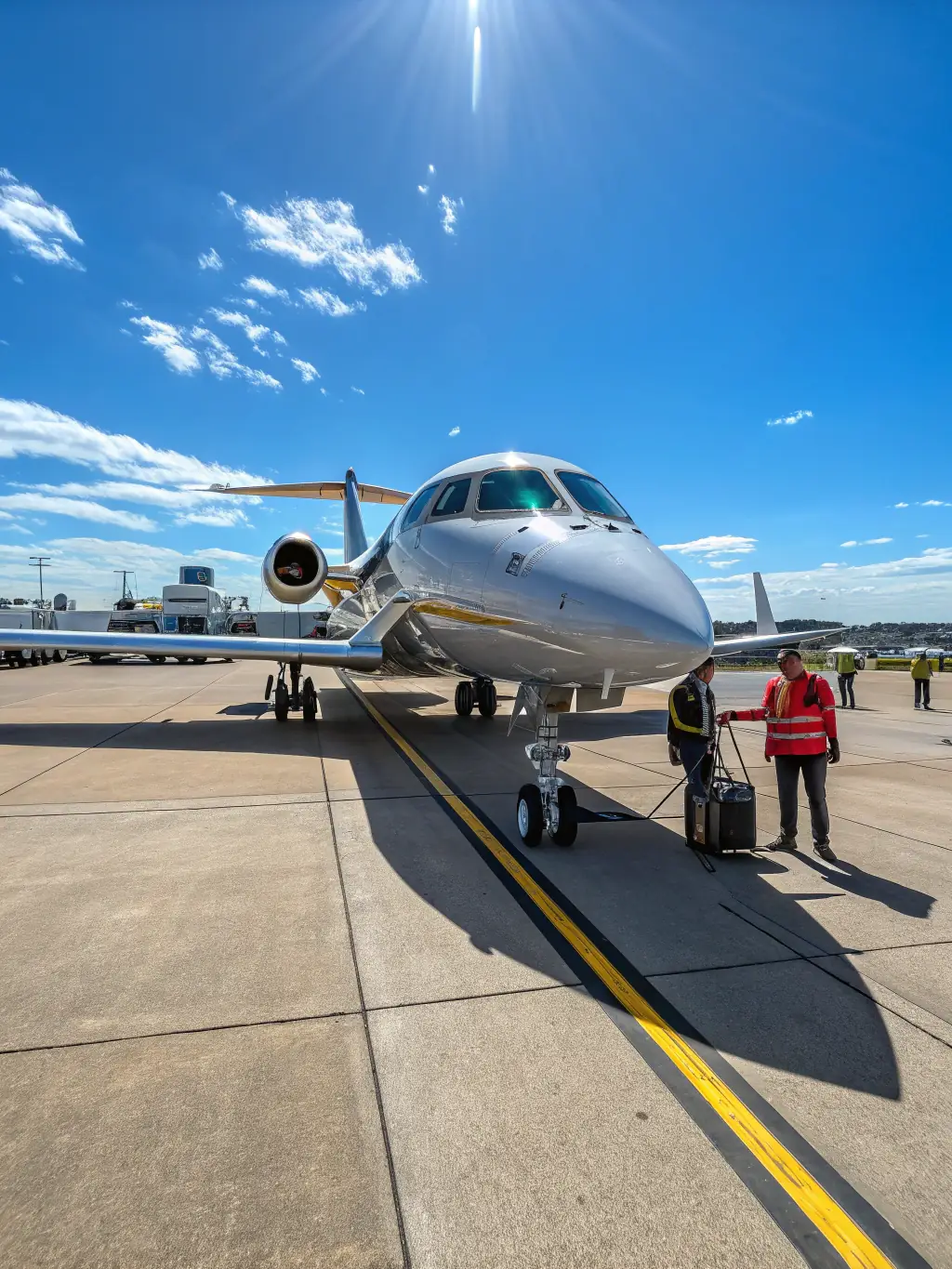 An aircraft being efficiently serviced on the ground, showcasing quick turnaround times and seamless ground handling operations.